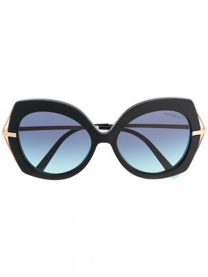 Солнцезащитные очки в массивной оправе Tiffany & Co Eyewear. Цвет: черный