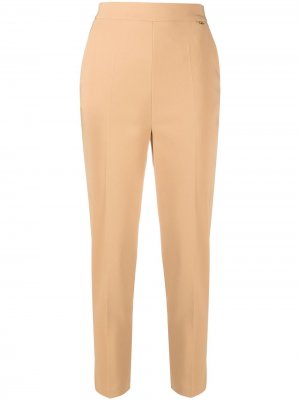 Укороченные брюки с завышенной талией Elisabetta Franchi. Цвет: коричневый
