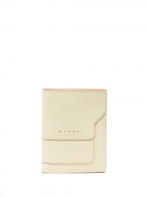 Бумажник из сафьяновой кожи Marni. Цвет: нейтральные цвета