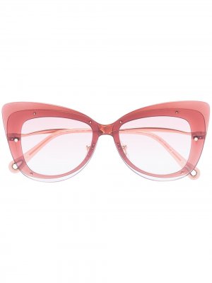 Солнцезащитные очки в оправе кошачий глаз Chloé Eyewear. Цвет: розовый