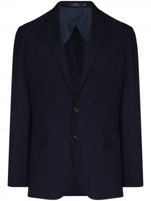 Однобортный пиджак с заостренными лацканами Polo Ralph Lauren. Цвет: синий