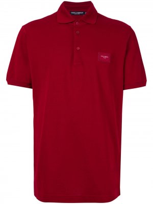 Рубашка-поло с логотипом Dolce & Gabbana. Цвет: красный