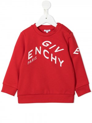 Толстовка с логотипом Givenchy Kids. Цвет: красный