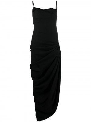 Вечернее платье со сборками Jacquemus. Цвет: черный