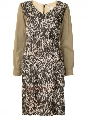 Платье с леопардовым принтом Dries Van Noten Pre-Owned. Цвет: коричневый
