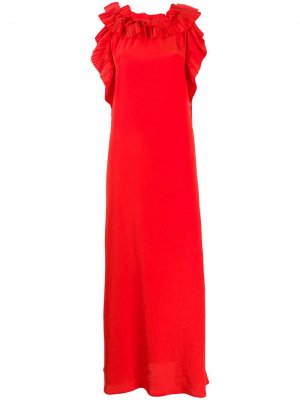 Вечернее платье с оборками P.A.R.O.S.H.. Цвет: красный