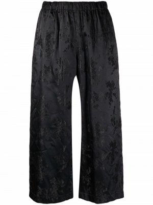 Floral-jacquard cropped trousers Comme Des Garçons. Цвет: черный