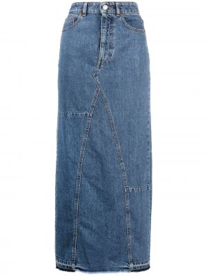 Джинсовая юбка макси с завышенной талией Trussardi. Цвет: синий