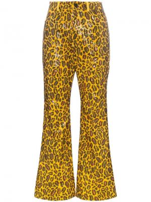 Charms брюки с леопардовым принтом и пайетками Charm's. Цвет: оранжевый