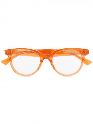Очки в круглой оправе Bottega Veneta Eyewear. Цвет: оранжевый